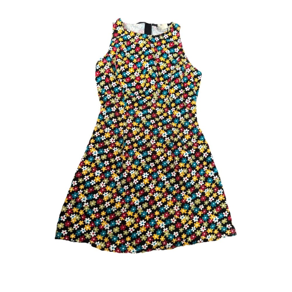 Vintage Joule Vibrant Ditsy Floral A Line Mini Dress 90s/Y2K Grunge  SZ S